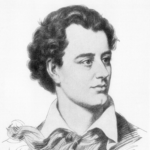 Portrait of Lord Byron in black and white